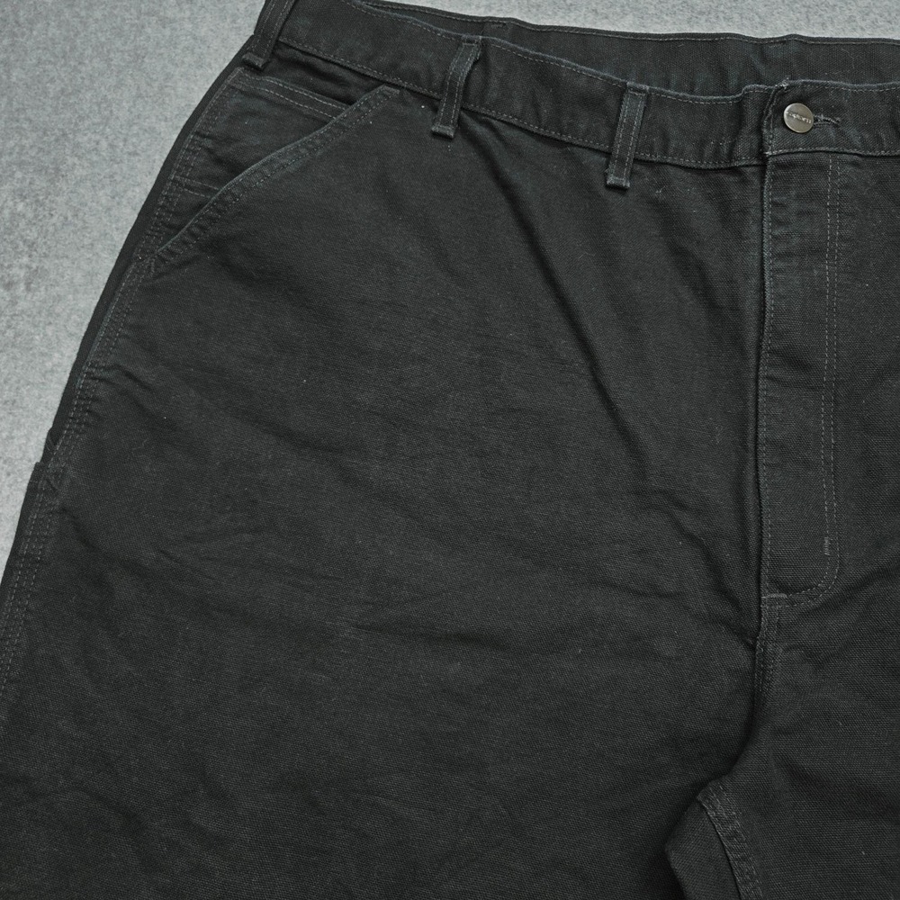 Carhartt Pants Mens 44x29 Black Carpenter Canvas Workwear Pockets Big Tall - Picture 2 of 16